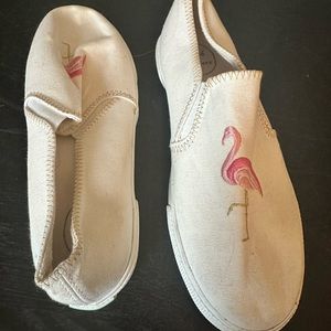 Jack Rogers slip on flamingo flats
